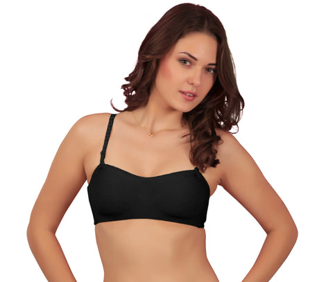 Sona Blossom Black Everyday Demi Cup Non-Padded  Multiway T-Shirt Bra