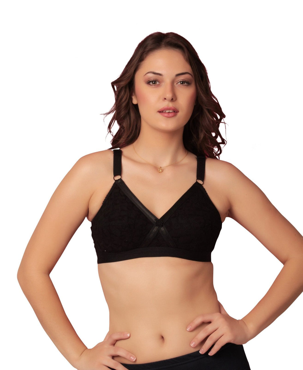 Sona Women Cross Chiken White Everyday Plus Size Full Coverage Cotton Bra