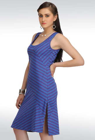 Sona® Women's Blue Hosiery Baby Doll Nightwear Dresses With Panty (Free Size)