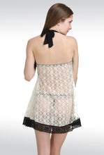 Sona Women White Net Lace Design Babydoll Nightwear Teddies Lingerie With Panty