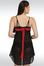 Sona® Women Black Net Lace Design Babydoll Nightwear With Panty (Free Size)
