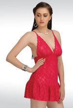 Sona® Women Pink Net Lace Design Babydoll Nightwear With Panty (Free Size)