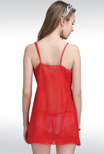 Sona Women Maroon Net Babydoll Nightwear Lingerie dress with Panty