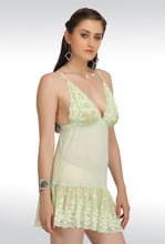 Sona® Women Lemon Net Babydoll Nightwear Lingerie dress with Panty (Free Size)