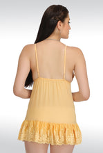Sona® Women Orange Net Babydoll Nightwear Lingerie dress with Panty (Free Size)