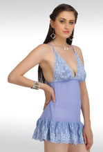 Sona® Women Gray Net Babydoll Nightwear Lingerie dress with Panty (Free Size)