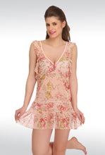 Sona® Women Pink Net Babydoll Nightwear Lingerie dress with Panty (Free Size)