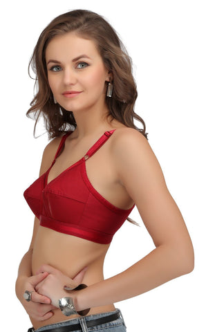 Sona Women Perfecto Maroon Color Full Cup Everyday Plus Size Cotton Bra