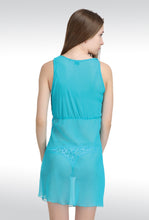 Sona® Women Blue Satin Babydoll Nightwear Lingerie dress with Panty (Free Size)