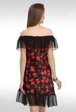 Sona® Women Black Satin Babydoll Nightwear Lingerie dress with Panty (Free Size)