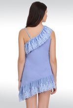 Sona® Women Blue Satin Babydoll Nightwear Lingerie dress with Panty (Free Size)