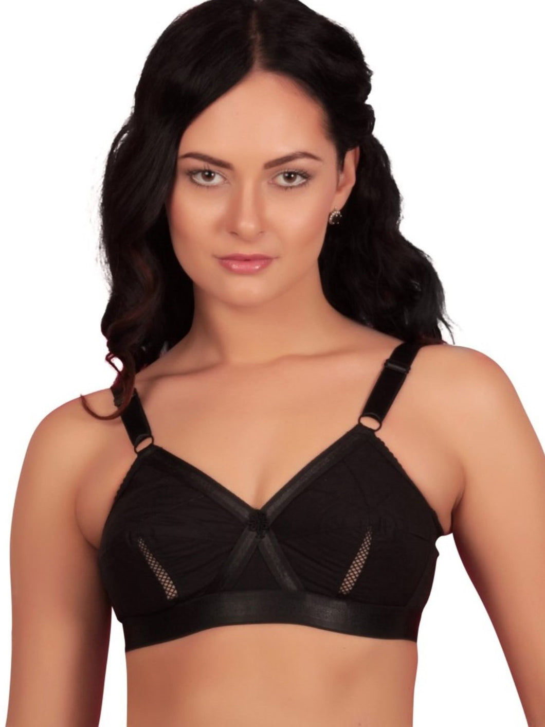 Sona Women Perfecto Black Color Full Cup Everyday Plus Size Cotton Bra