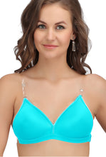 Backless Light Padded Bra With Transparent Back Strap Green