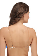 Backless Light Padded Bra With Transparent Back Strap Maroon