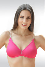 Backless Light Padded Bra With Transparent Back Strap Baby-Pink