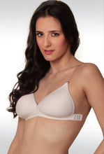 Backless Light Padded Bra With Transparent Back Strap White