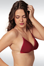 Backless Light Padded Bra With Transparent Back Strap Maroon