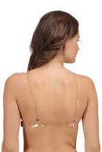 Backless Light Padded Bra With Transparent Back Strap Sky Blue