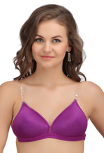 Backless Light Padded Bra With Transparent Back Strap Royal Blue