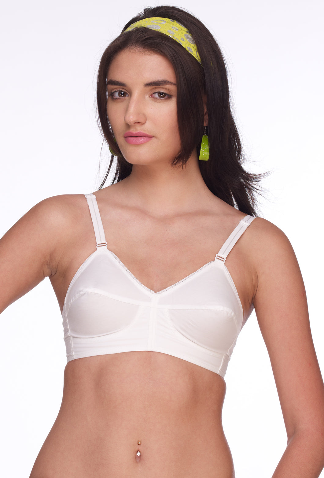 Full Coverage Bra With Lycra Straps for Teenagers – White, Skin