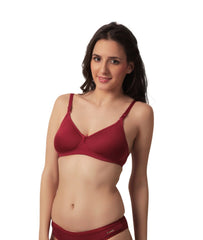 Sona Cool Bra Women Maroon Light Padded  Full Coverage  Plus Size T-Shirt Bra