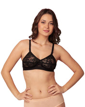 Sona L002 Women Black Non Padded Lace Full Coverage Bra