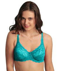 Sona L004 Women Blue Lace Underwire T-Shirt Full Coverage Bra