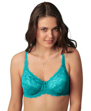 Sona L004 Women Blue Lace Underwire T-Shirt Full Coverage Bra