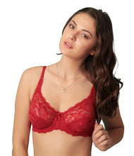 Sona L004 Women Red Lace Underwire T-Shirt Full Coverage Bra