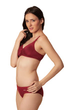 Sona M1001 Women Maroon Everyday T-Shirt Bra With Transparent Strap