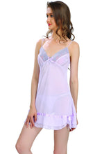 Sona Women White Net Babydoll Nightwear Lingerie dress with Panty