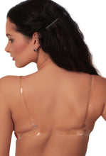 Backless Light Padded Bra With Transparent Back Strap Black