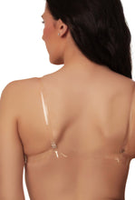 Backless Light Padded Bra With Transparent Back Strap Black